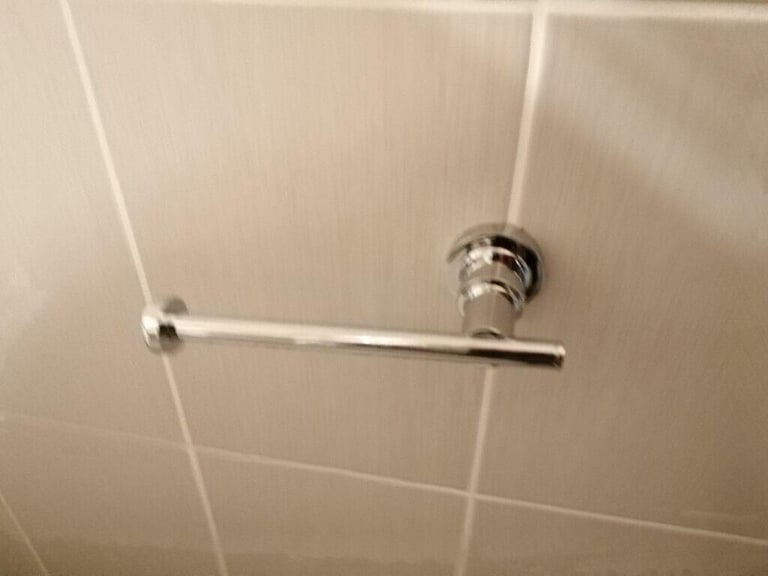 Chrome toilet roll holder 