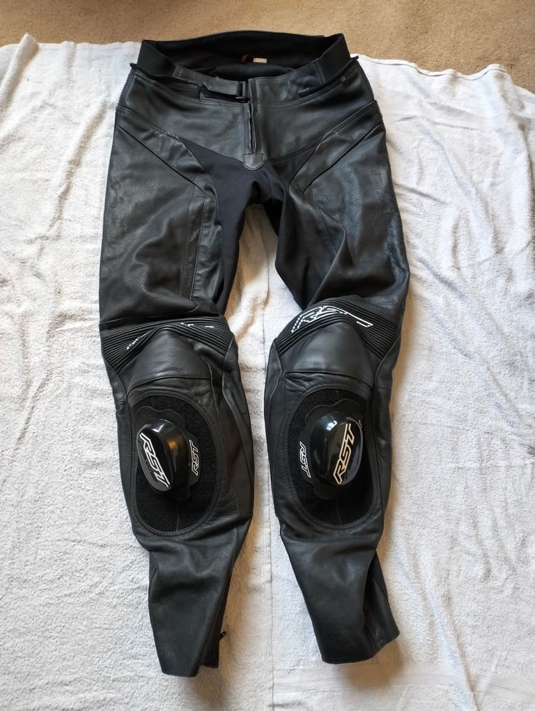 RST Blade 2 1848 Leather Race motorcycle trousers UK 32" W Long Leg Knee Sliders