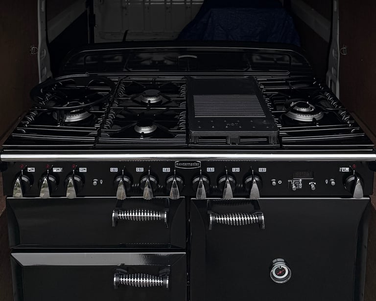 Rangemaster Elan Deluxe 110 Dual Fuel Range Cooker - Black