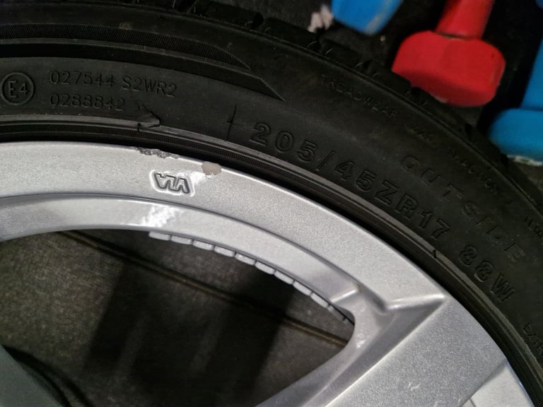 4x 17" alloy wheels (4x100) & 205/45R17 tyres - seat toyota vauxhall volkswagen