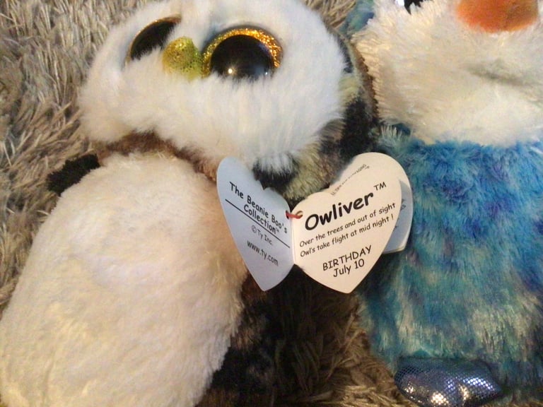 Beanie boos , rare Owliver & ice cube as new with tags  Christmas gift