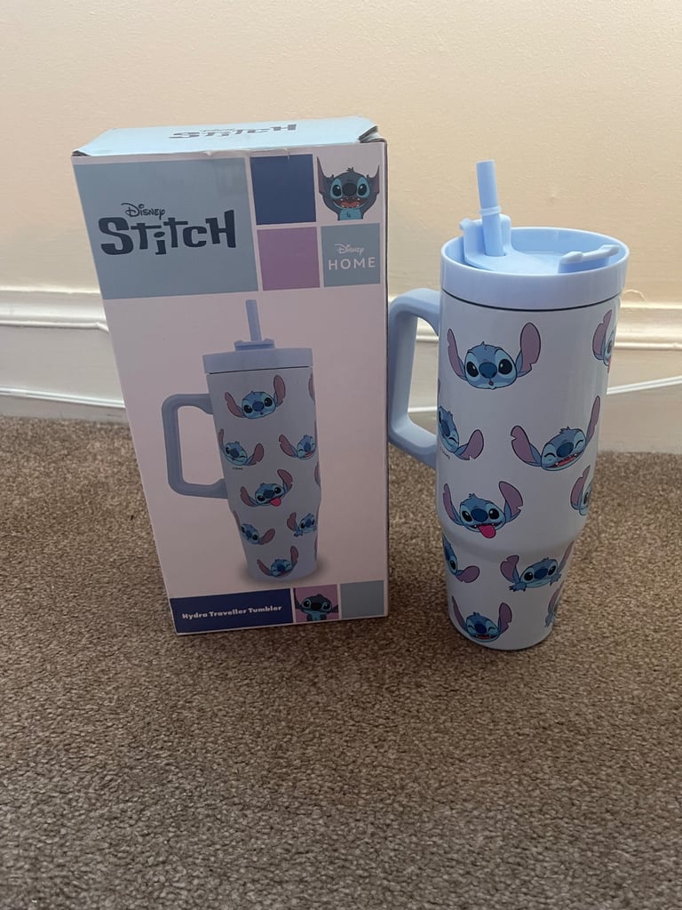 image for Disney Stitch 900ml Insulated Tumbler with Straw and Lid