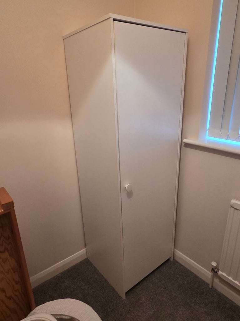 Kids single white wardrobe 