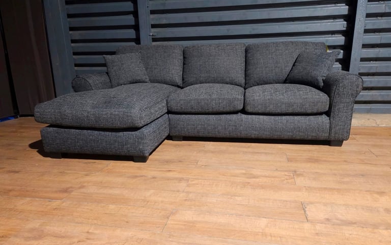 Fabric Corner Sofa - Charcoal.