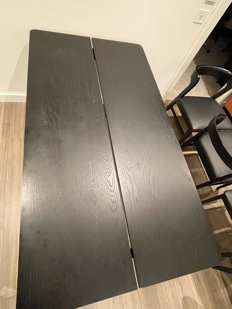 Habitat Nel Wood Veneer 4–6 Seater Dining Table - Black