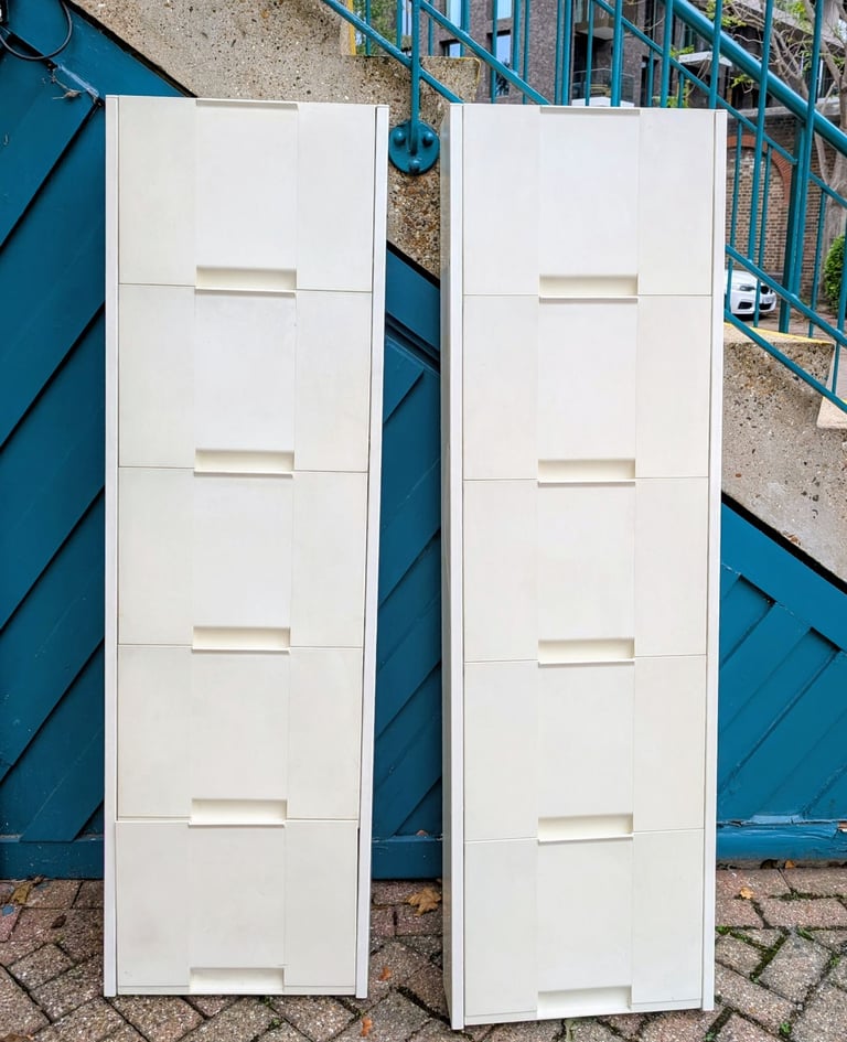 2 vintage Ikea metal shoe cabinets / magazine racks