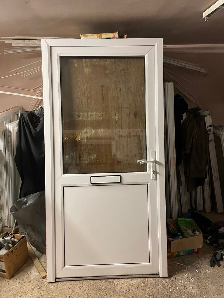 image for UPVC DOOR 205.5 x 102.5 cm - UPVC DOUBLE GLAZED DOOR **VERY WIDE** - CLEAR GLASS (REF: DX196)