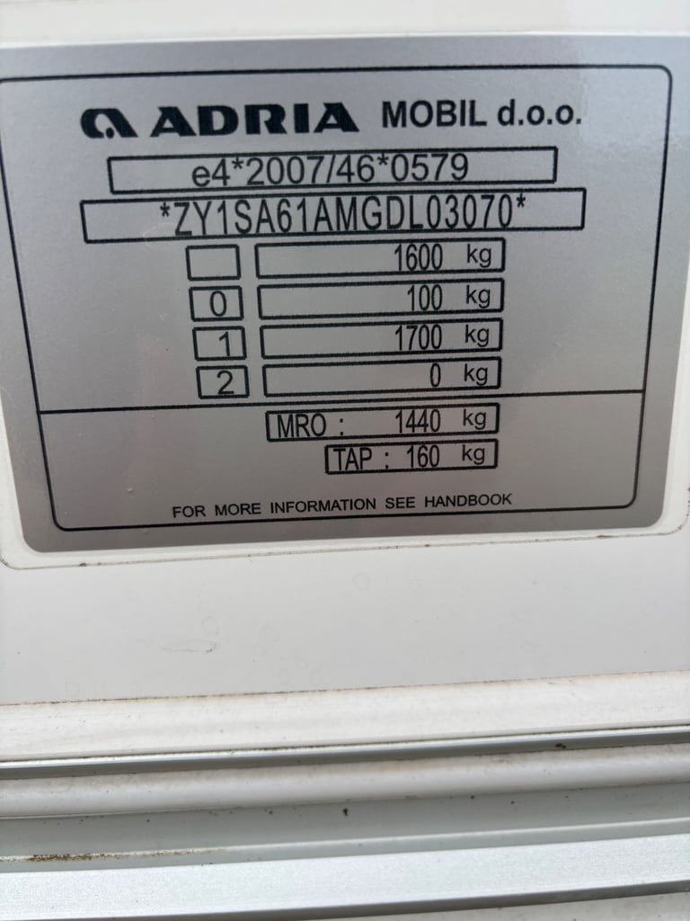 Adria Adora 612dl Seine 4 berth..2016