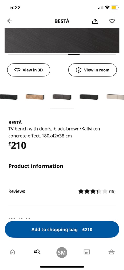 BESTA tv unit with glass top. 