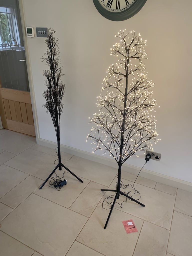 Black twig Christmas pre lit tree. 