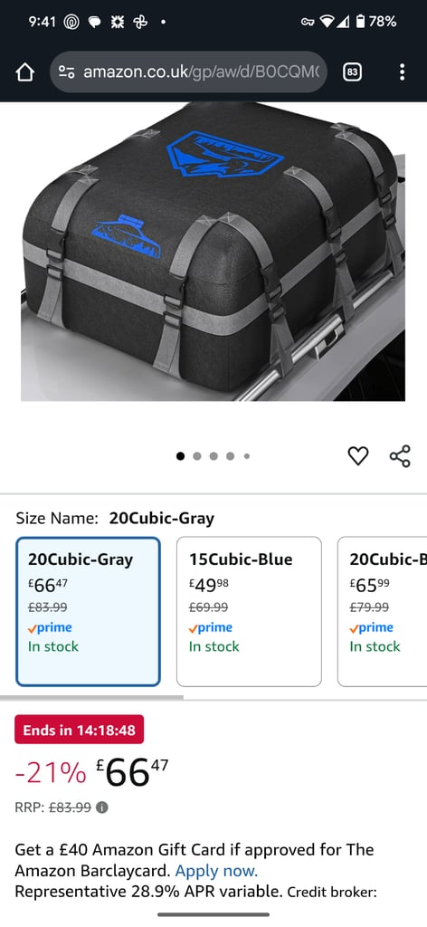 image for Car roof bag 
