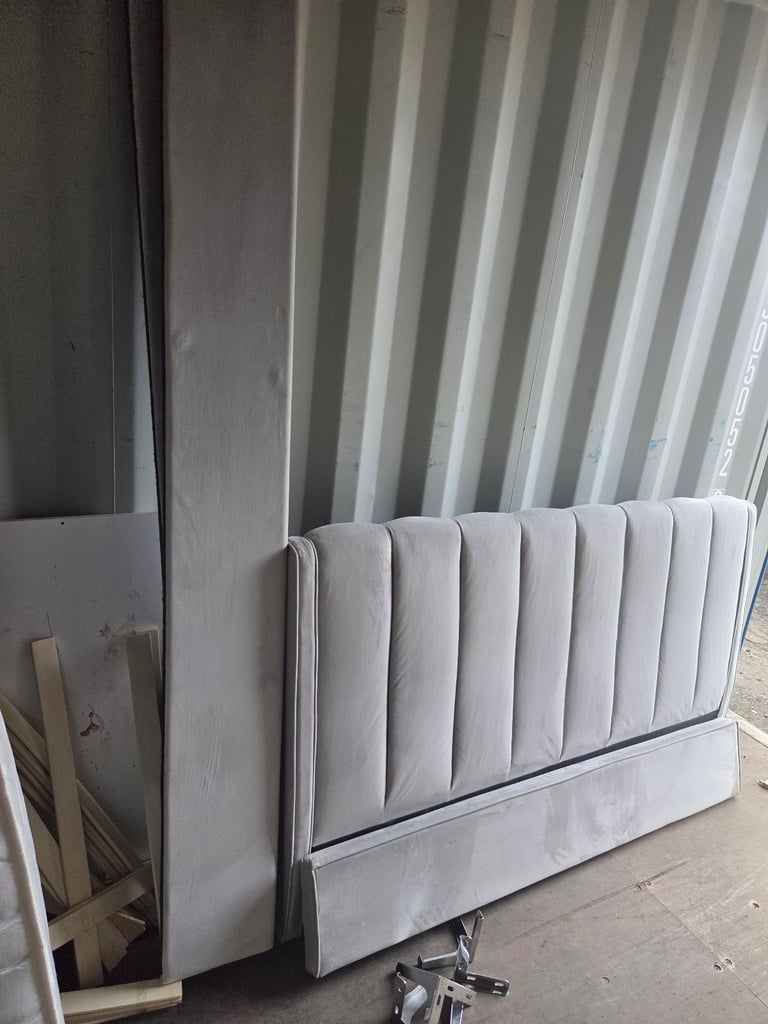 King size bed frame with silver feet