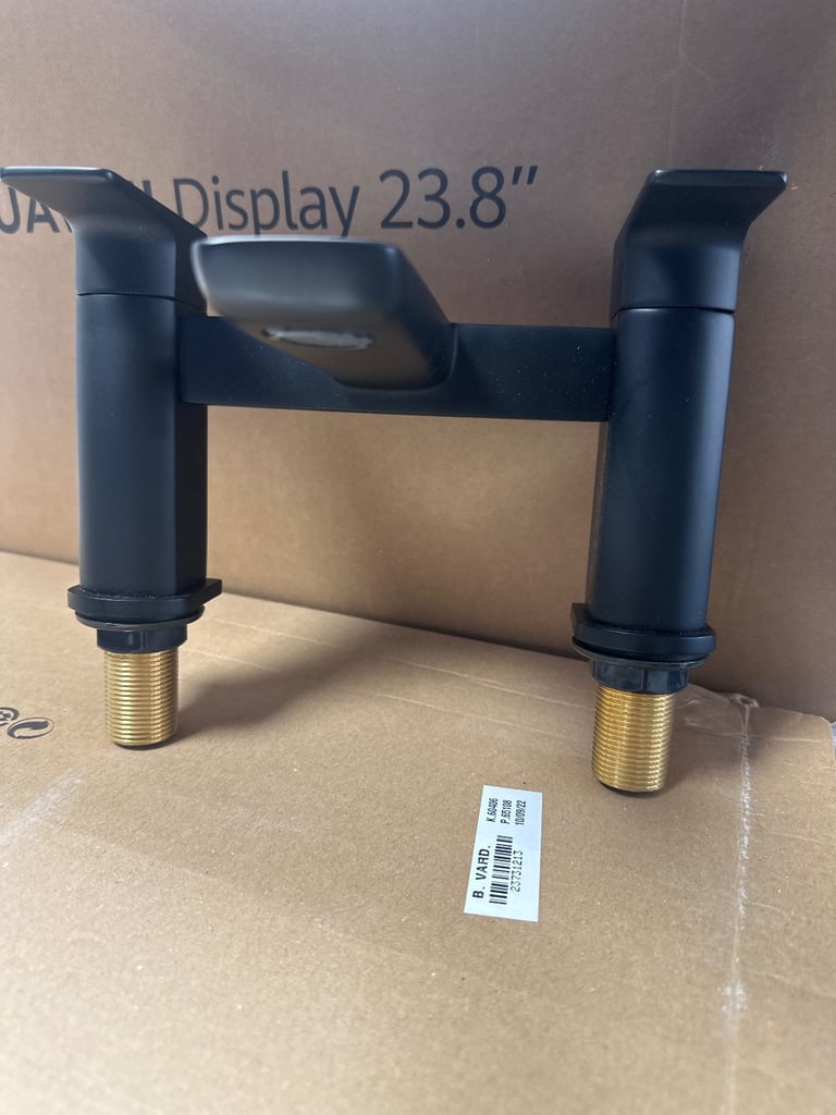 Matt black bath tap mixer plumber bathroom 