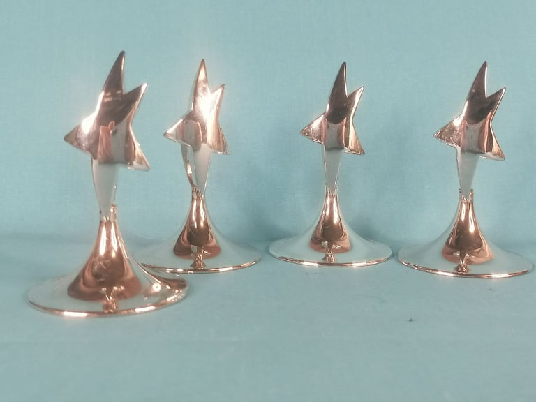 Stainless steel STAR PLACE CARD HOLDER. As seen.