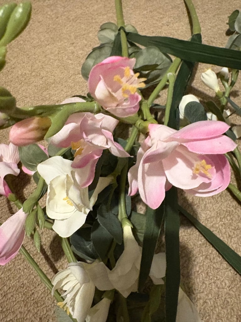 Faux freesia flowers pink and white £5
