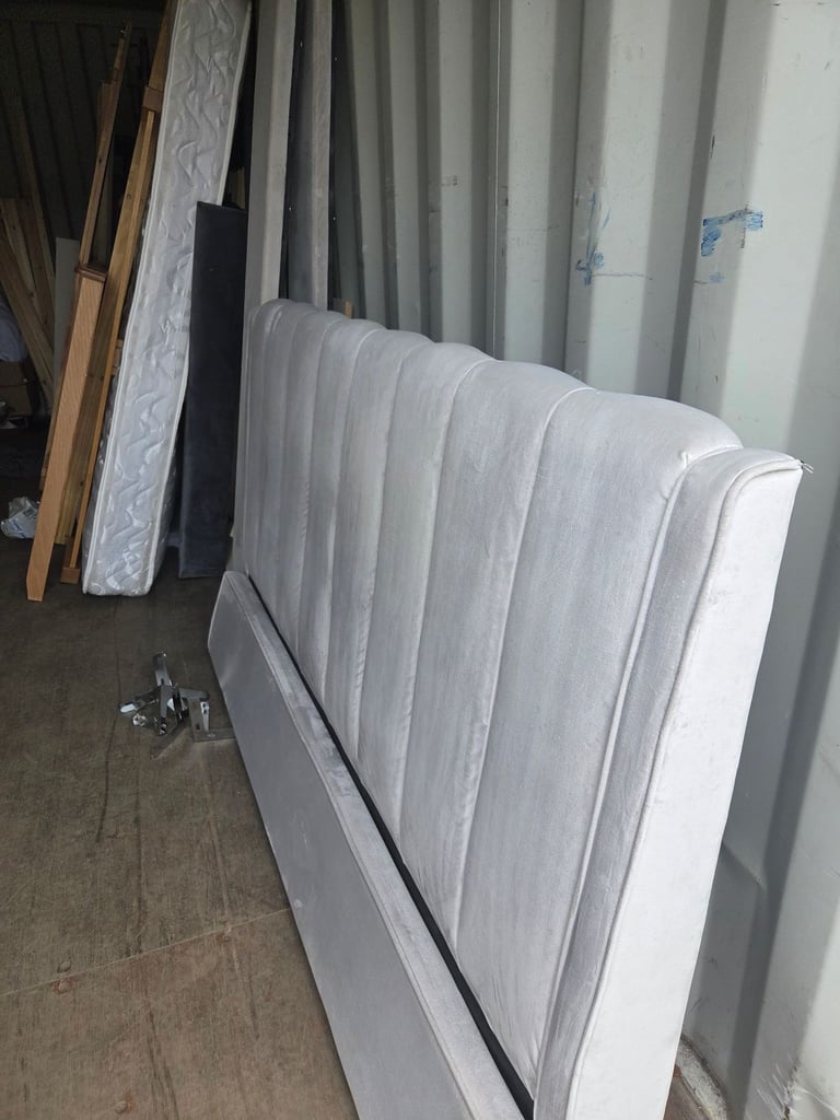 King size bed frame with silver feet