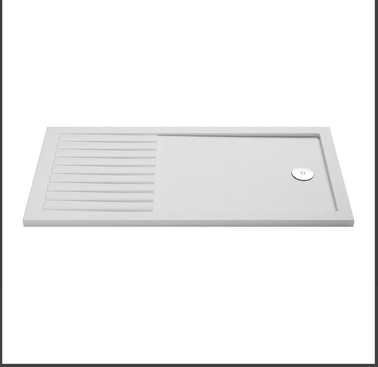 image for Nuie 1700 x 800mm Slip Resistant Walk-In Rectangle Shower Tray Slimline White 