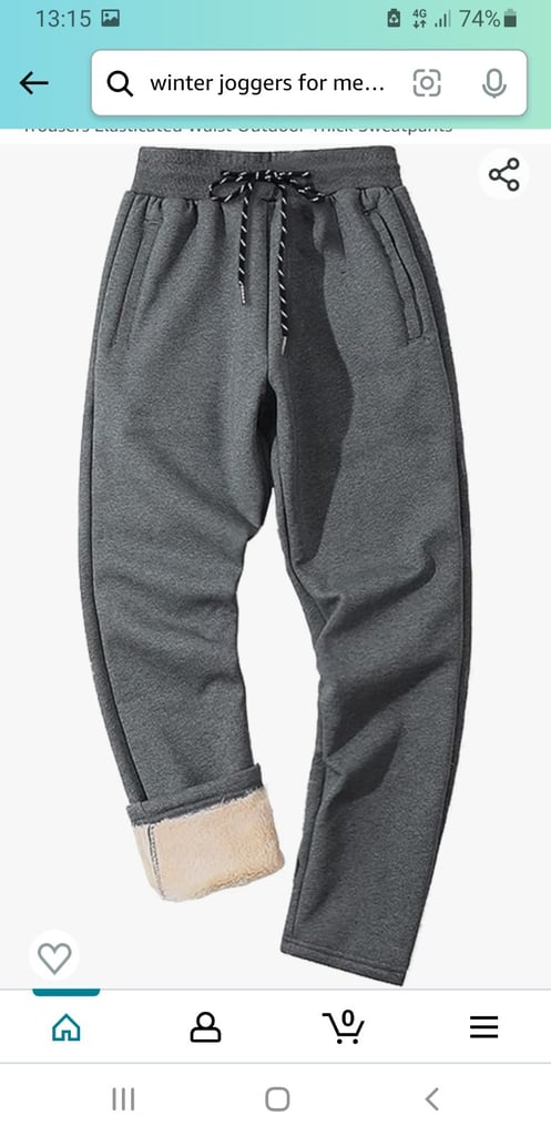 4 X  FLEESE  LINED JOGGERS UNISEX MEADIUM 