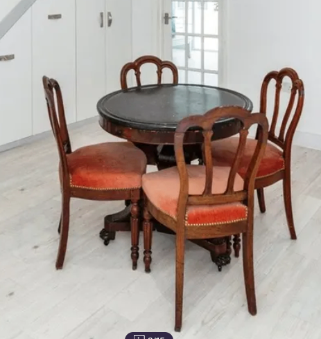 image for Oak table with stone top