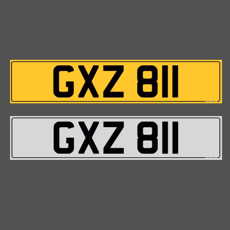 image for GXZ 811 - Dateless Cherished Registration Number Plate