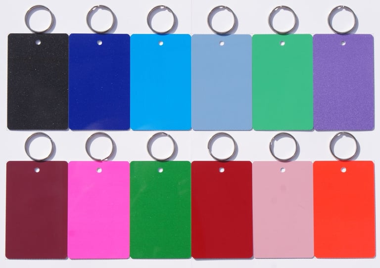 image for Key Fobs - Colour Coded, Plastic Credit Card Size (54mm x 85mm) - 6 Pack or & 12 Pack