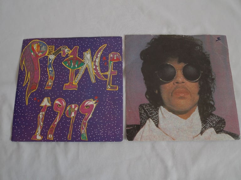 Prince 1999 + When Doves Cry 7" Vinyl Record Single Bundle
