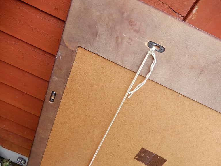 Large wall mirror with wooden frame