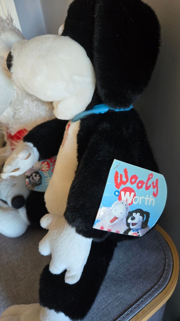 Vintage Wooly and Worth Soft Toy Plush Sheep & Dog - Advert Woolworths Merch