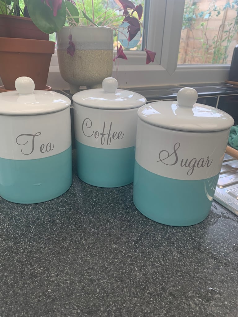 image for Ceramic tea coffee sugar containers 