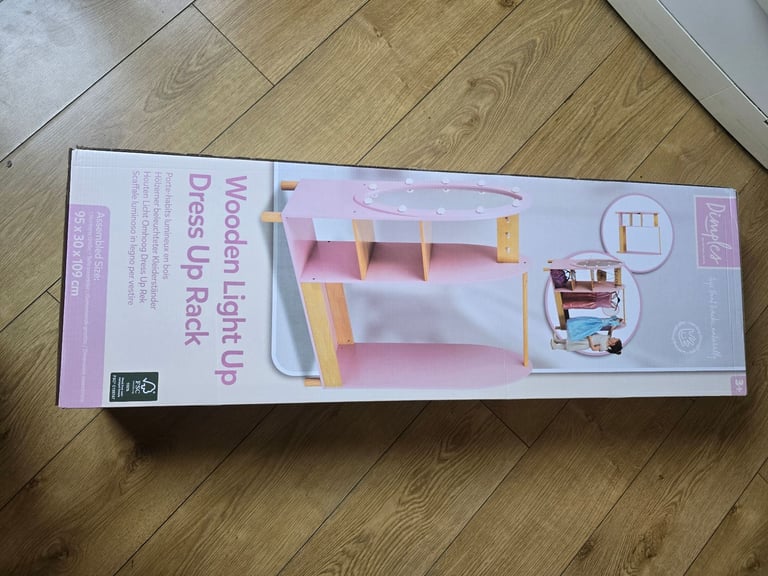 Wooden light up dress up rack