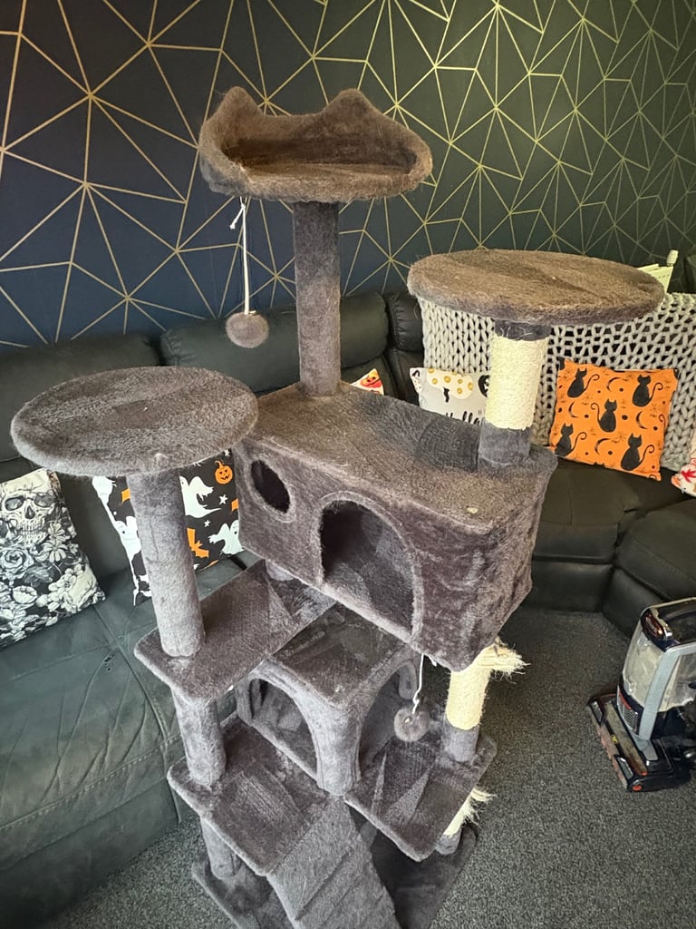 Cat Tree, 158cm Cat Tower, Dark Grey
