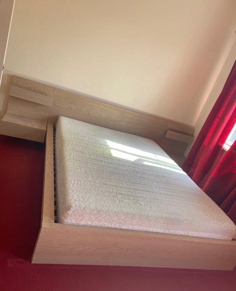image for King Size bed with bedside cabinet £70 0NO. To be collected from IG1 