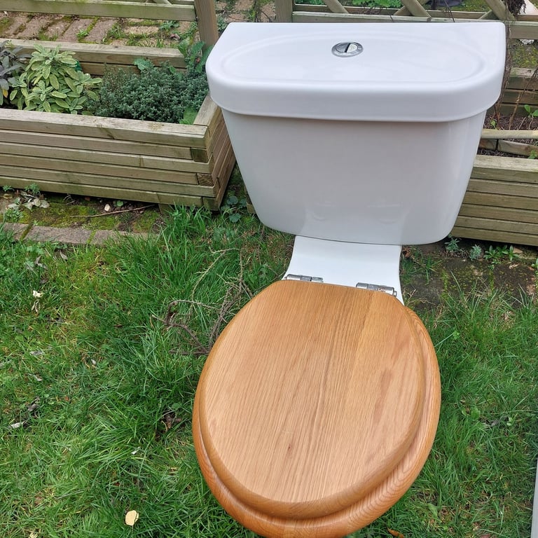 image for Toilet with wooden lid