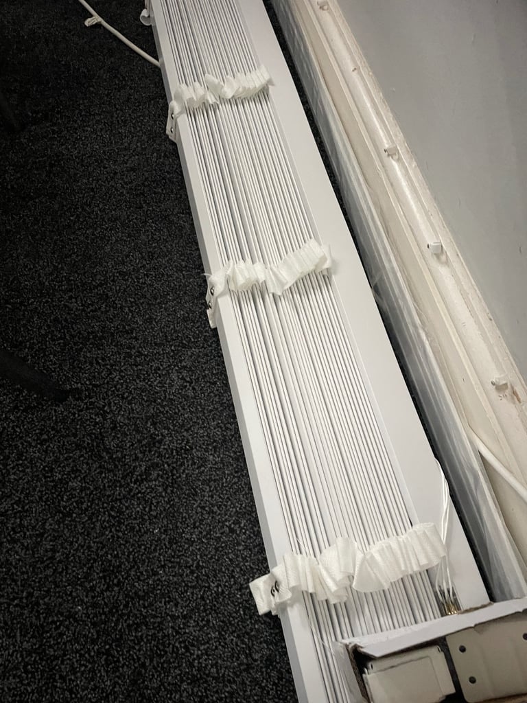 image for WHITE FAUX WOOD BLIND, NEW, 145cm x 120cm