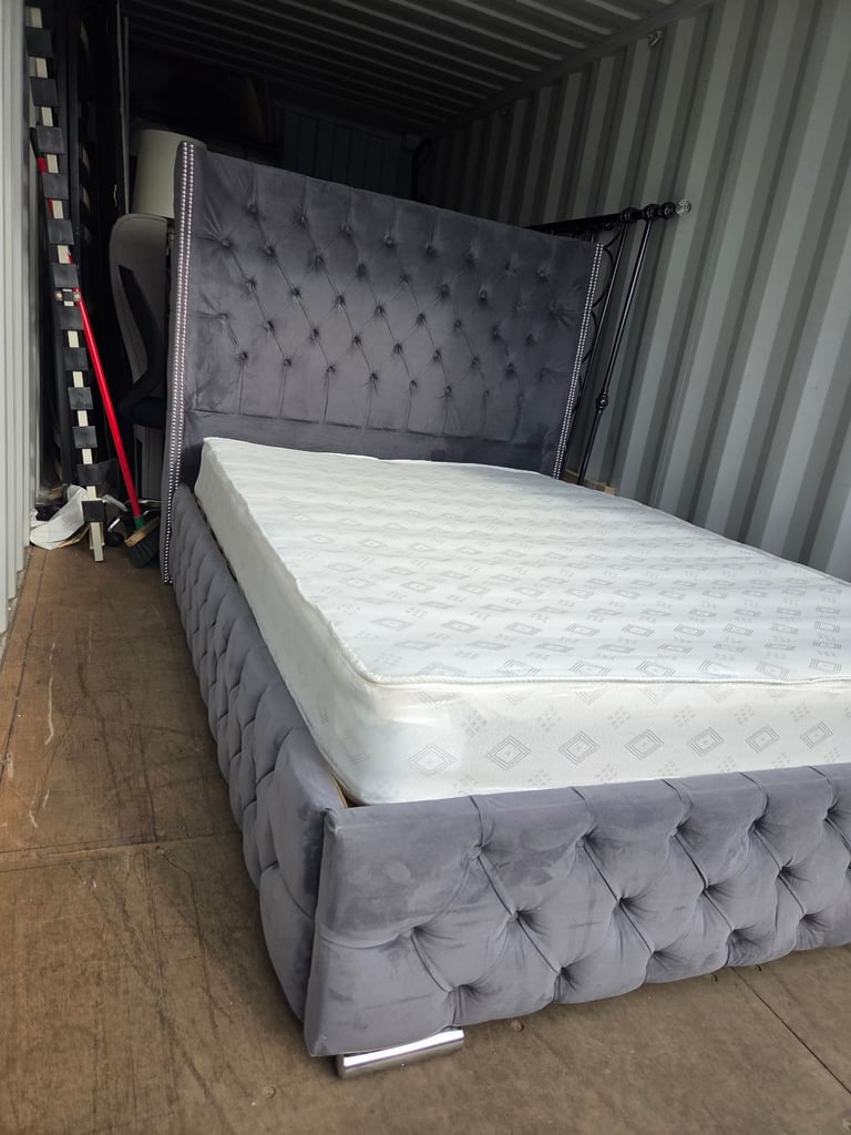 image for Double chesterfield bed with mattress