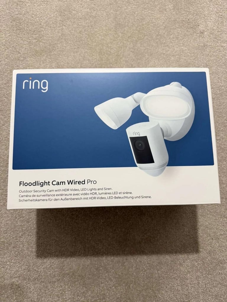 Brand New Sealed Ring Floodlight Cam Wired Pro – White – £150 (RRP £219.99)