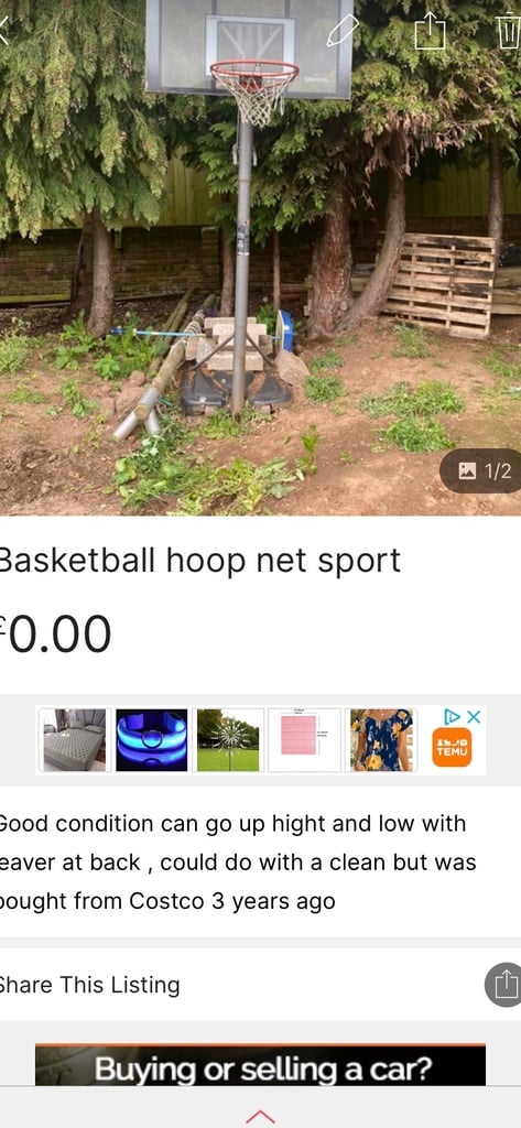 Basket ball hoop 