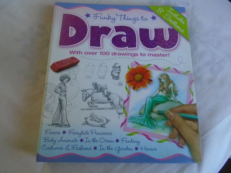 image for Funky Things to Draw folder art school  - horses, fairies, princesses, fantasy, costumes & fashion