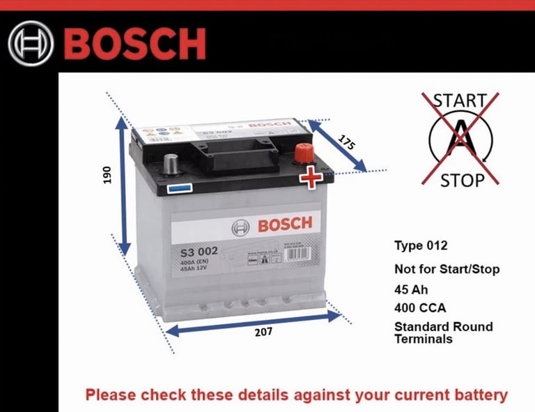 Car Battery 12V BOSCH