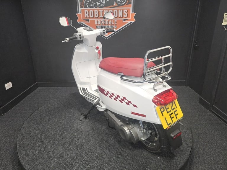 2021 Lambretta V200 Special in white , great looking scooter.