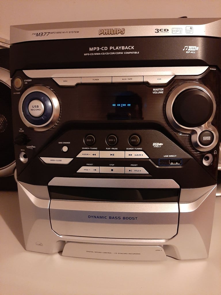 image for Phillips mp3 3cd changer hifi system