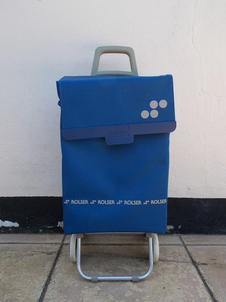Rolser 4 Wheel Push or Pull Along Lightweight Blue Shopping Trolley