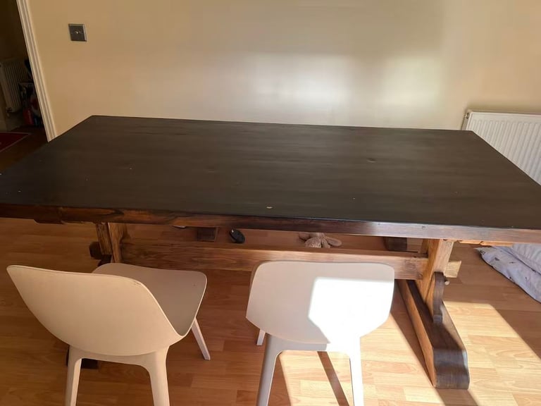 Vintage Solid Wood Dining Table with bench - Good Condition