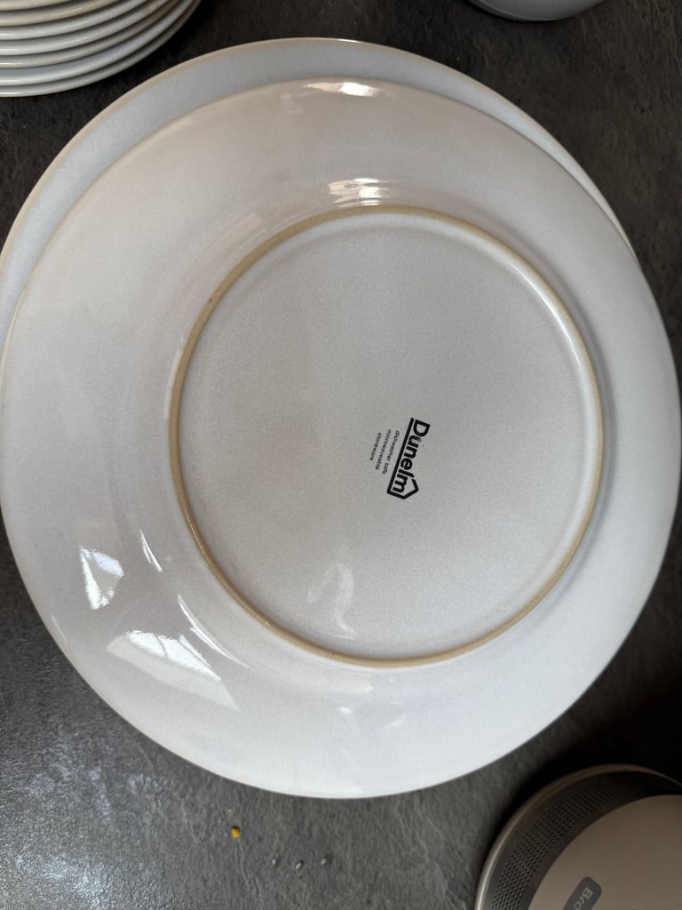7 place (+extra) Dunelm Alvaro White stoneware dinnerware Set - dinner & side plates / bowls