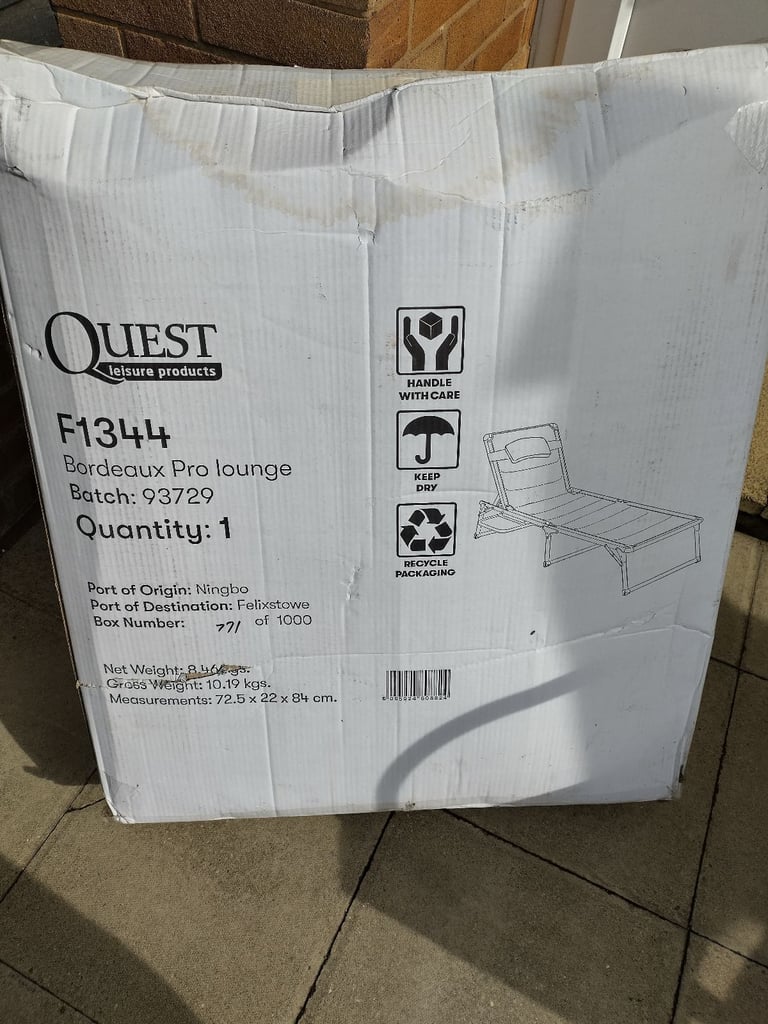 Reduced Quest elite Sun lounger new boxed 