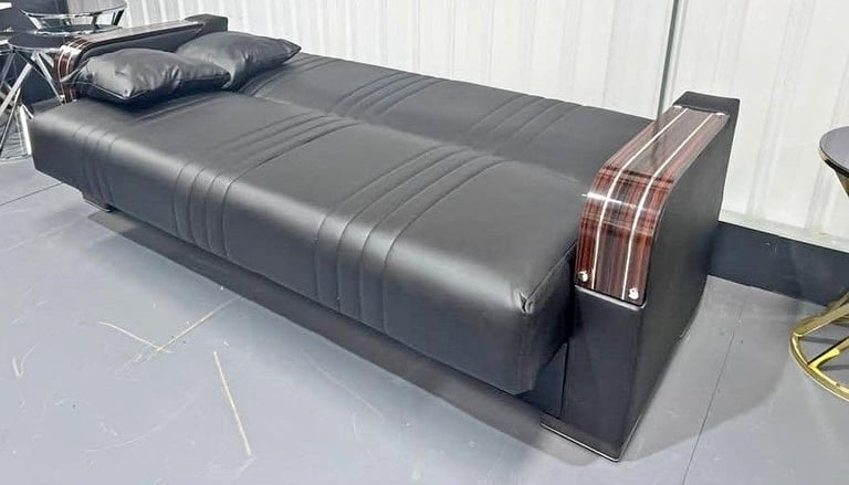 Leather Sofa Cum Bed 3 Seater | Ottoman Storage Sofa Bed 