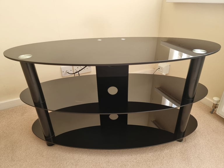 image for Black Glass and Chrome TV Unit 