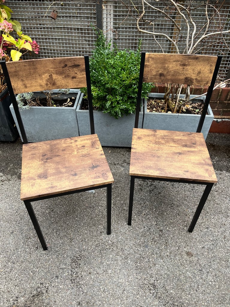 image for Rustic Brown Dining Chairs – Set of 2 – Stylish & Sturdy