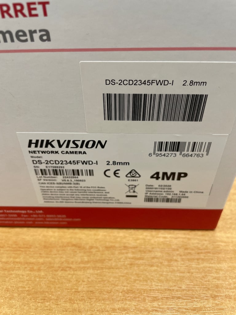 Hik Vision H.265+ EXIR Fixed Turret Security Camera 