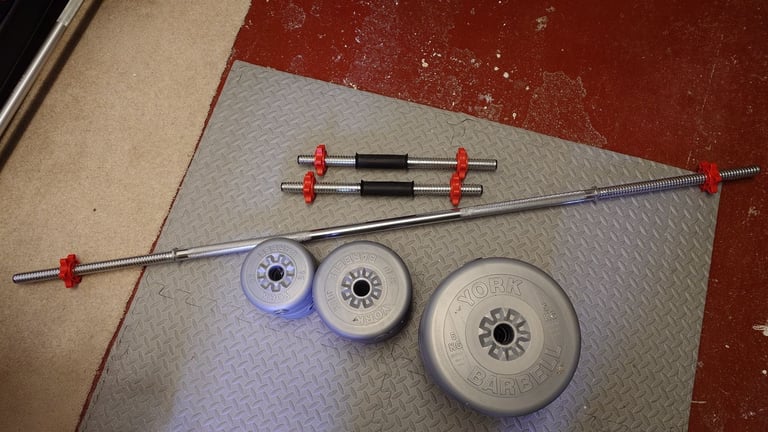 image for York barbell and weights set